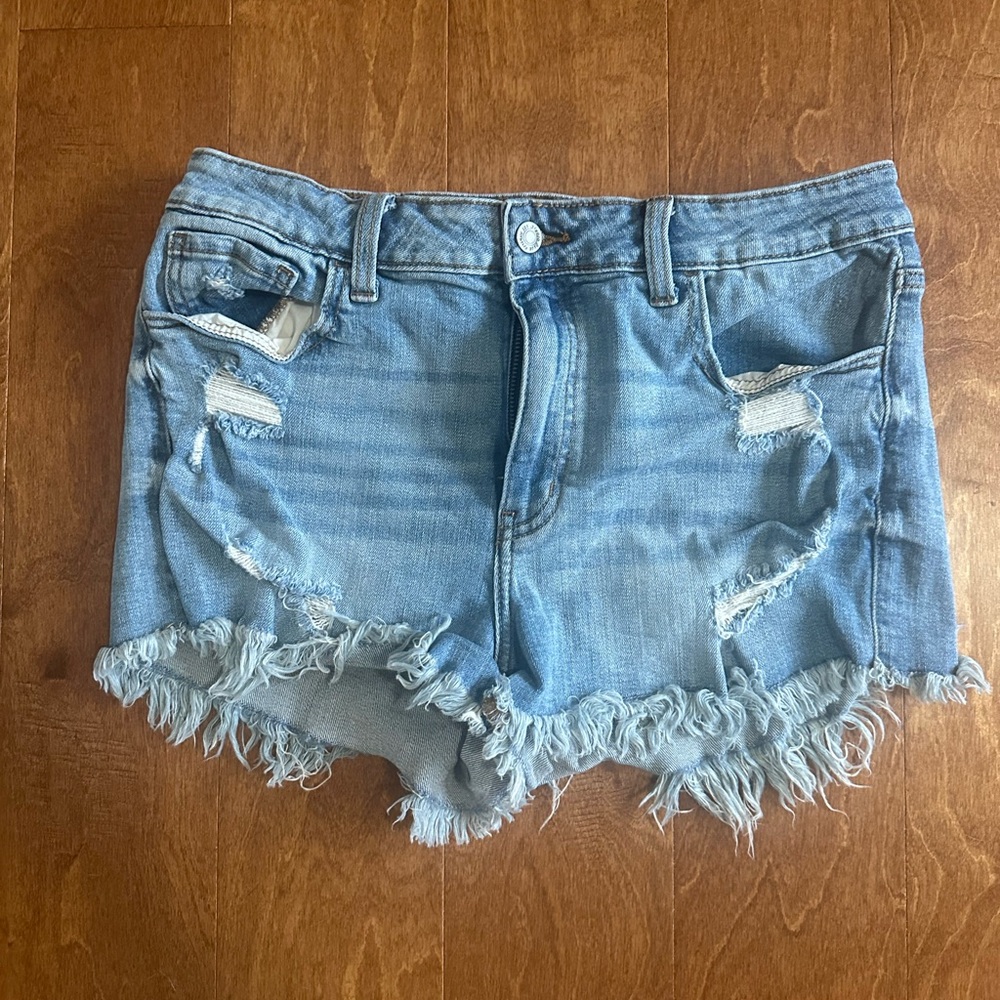 Studio Blue Distressed Denim Women Shorts NWOT